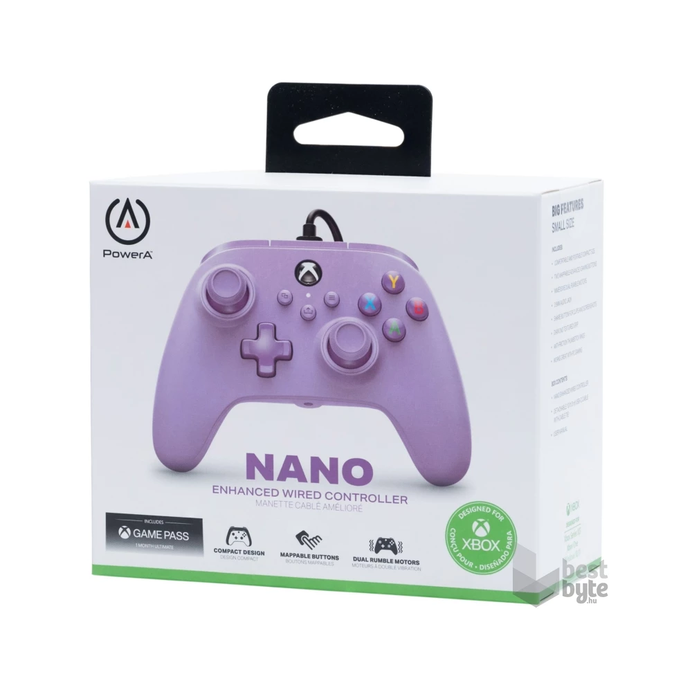 PowerA XBGP0025-01 Nano EnWired Xbox Series X|S/Xbox One/PC vezetékes lila kontroller