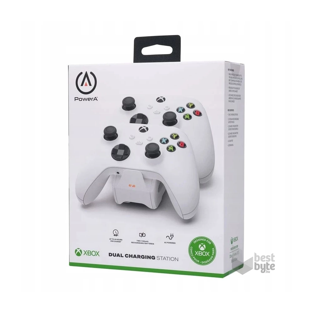 PowerA 1524377-01 Xbox Series X|S/Xbox One Dual Charging fehér kontroller töltőállomás