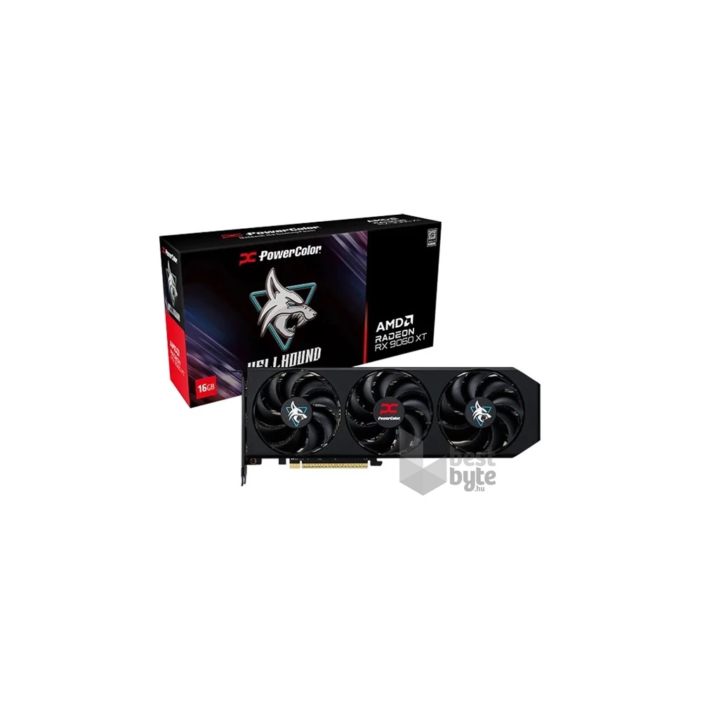 PowerColor RX 9060 XT Hellhound AMD 16GB GDDR6 128bit PCIe videókártya