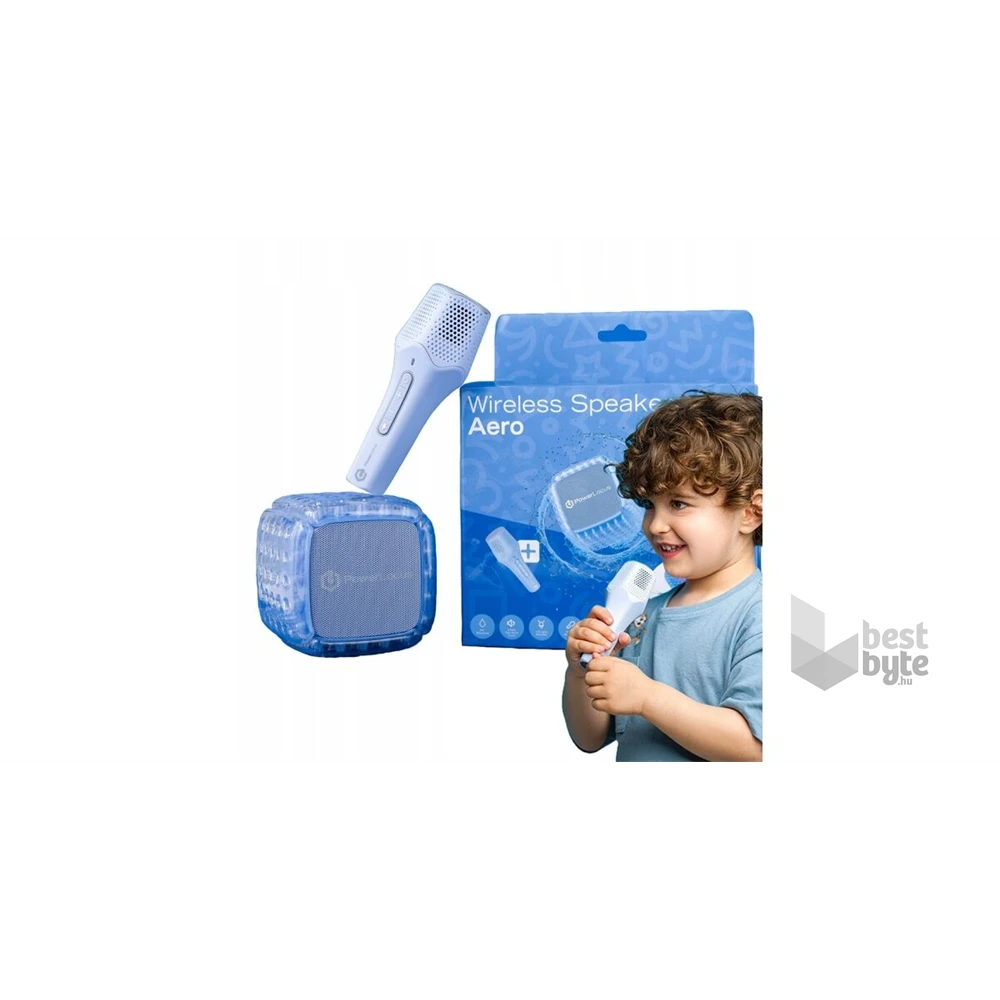 PowerLocus PL750569 Bluetooth kék-lila karaoke hangszóró gyerekeknek