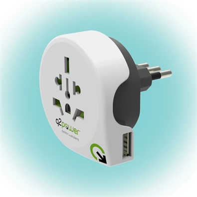 Q2 Power Q2WI-USB Világ - Olaszország utazó adapter + USB aljzat