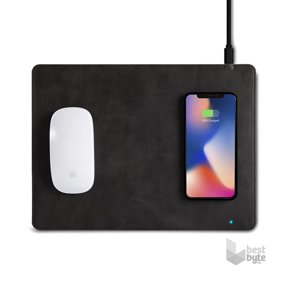 Quazar Qi wireless vezeték nélküli töltő szürke egérpad