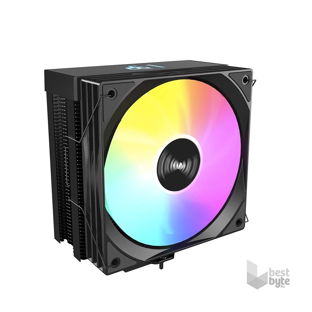 RAIDMAX AM1204B ARGB 120mm fekete hőfok kijelzős processzor hűtő