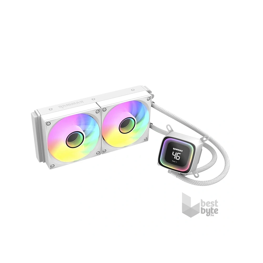 RAIDMAX DIGITAL LD240 ARGB WHITE LCD kijelzős vízhűtés