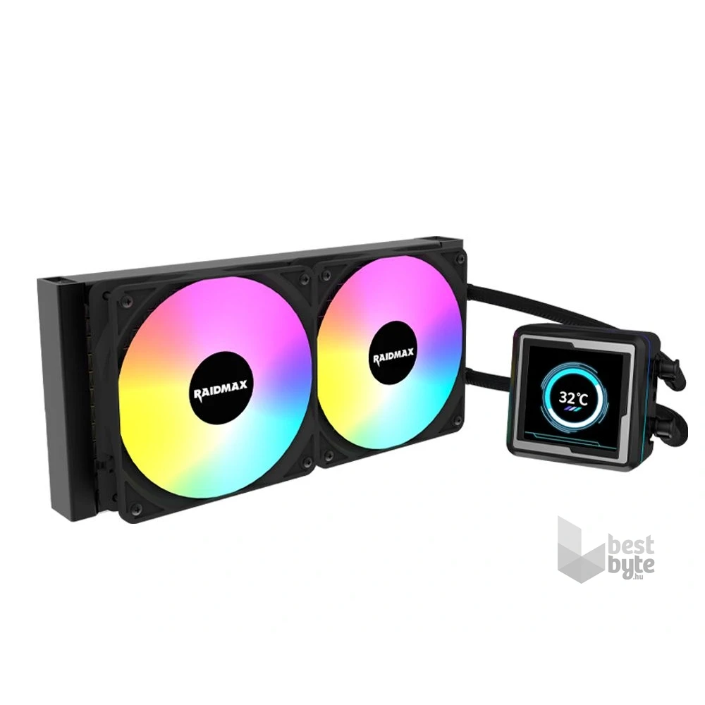 RAIDMAX LM240 240mm ARGB+LCD fekete vízhűtéses processzor hűtő