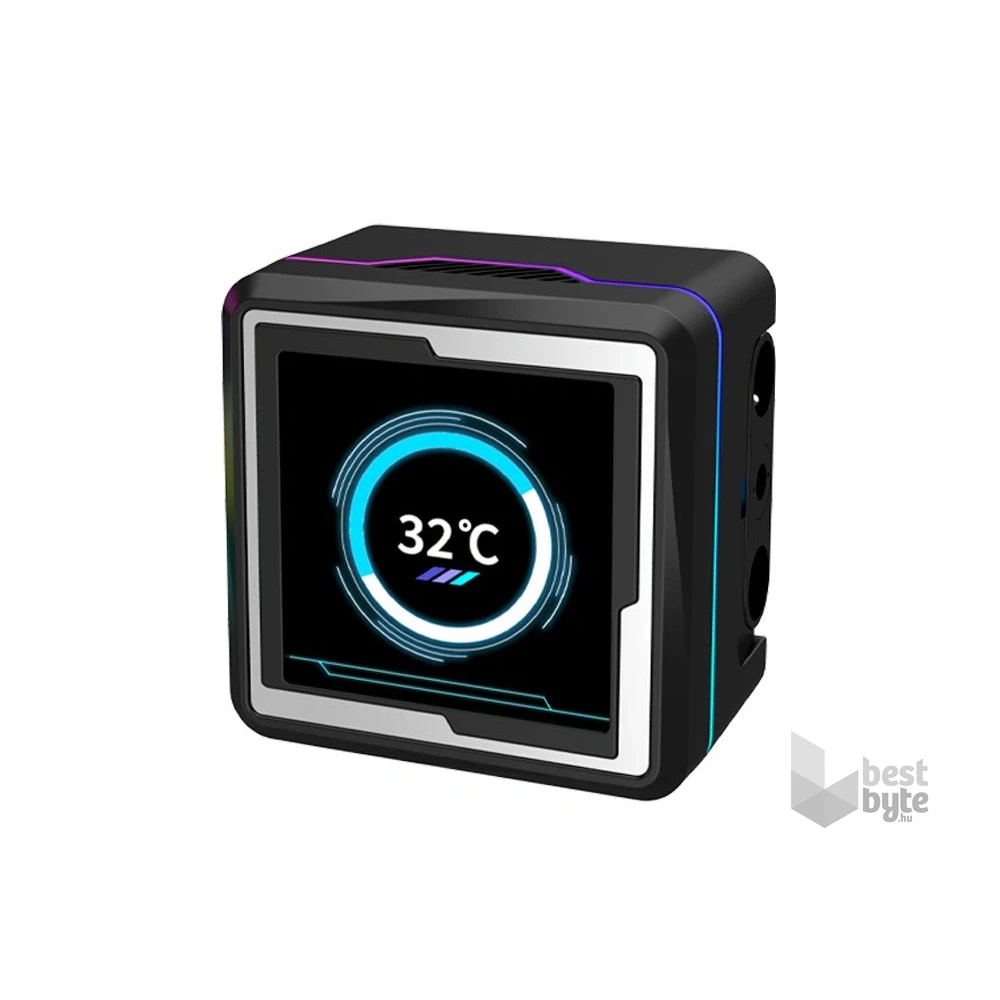 RAIDMAX LM240 240mm ARGB+LCD fekete vízhűtéses processzor hűtő