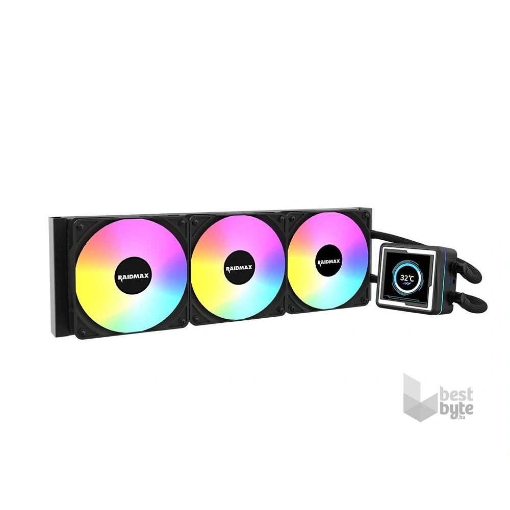 RAIDMAX LM360 360mm ARGB+LCD fekete vízhűtéses processzor hűtő