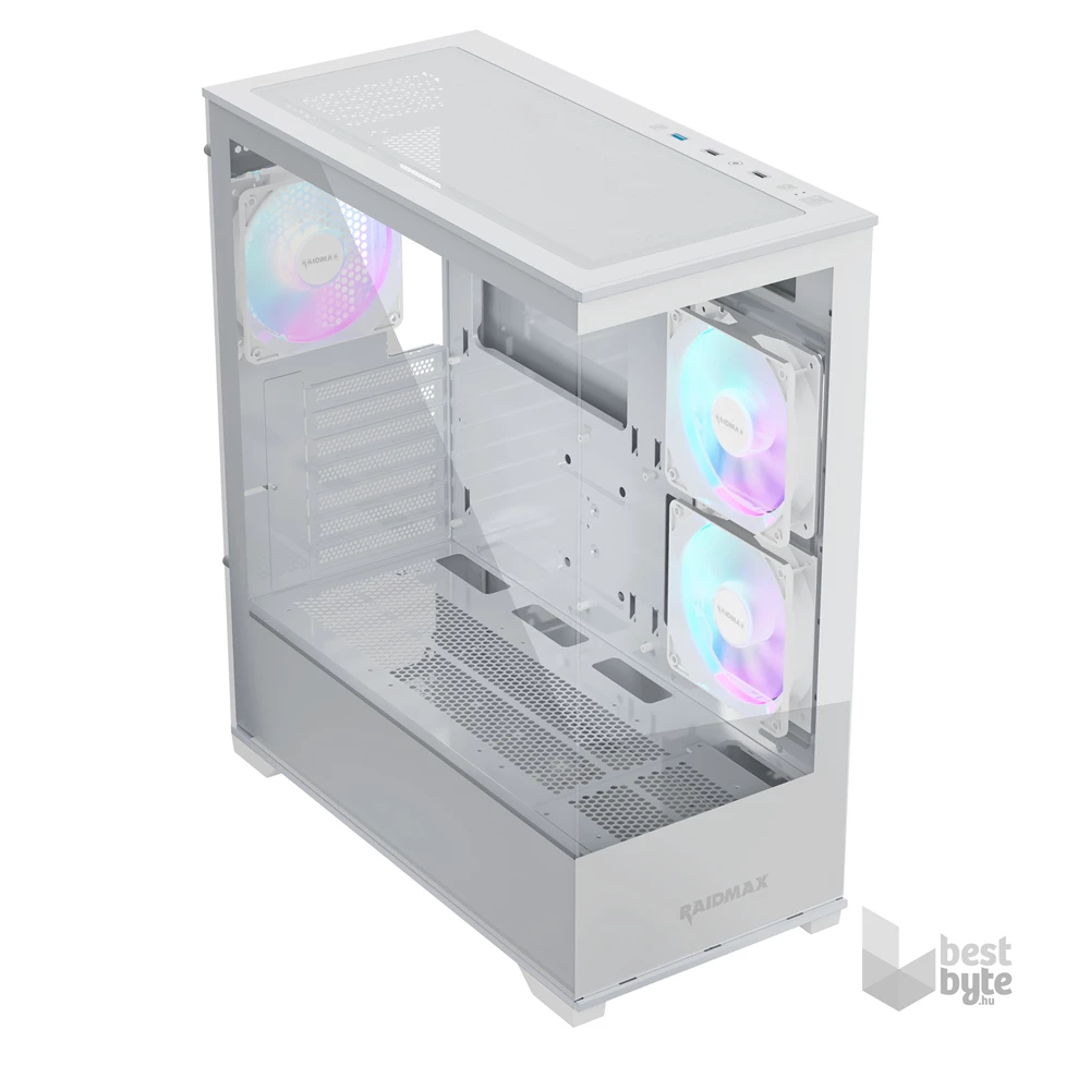 RAIDMAX i801 fehér (táp nélküli) ablakos ATX ház