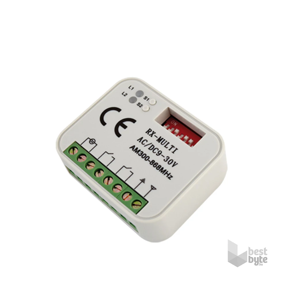 RX MULTI/2 csatorna/300-868MHz/9-30Vac/Vdc/univerzális rádióvevő