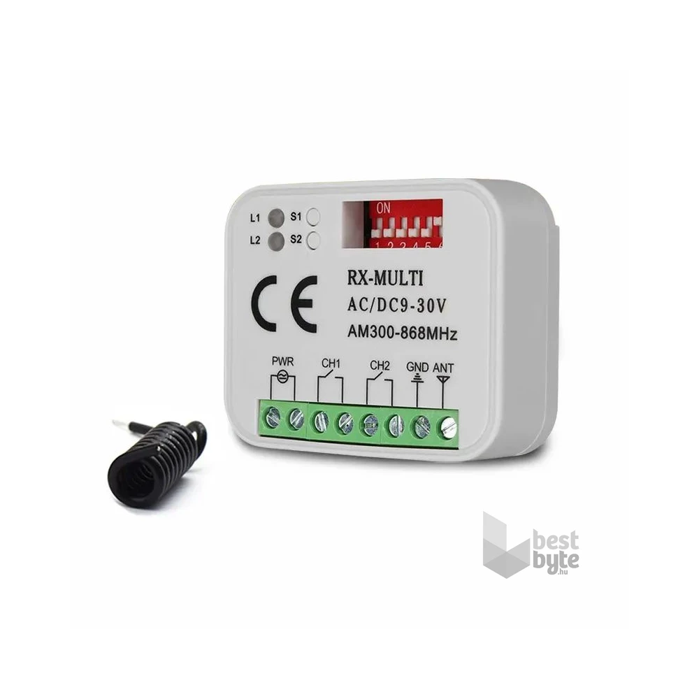 IR RxUni 300-868 MHz Univerzális 2 csatornás vevőegység