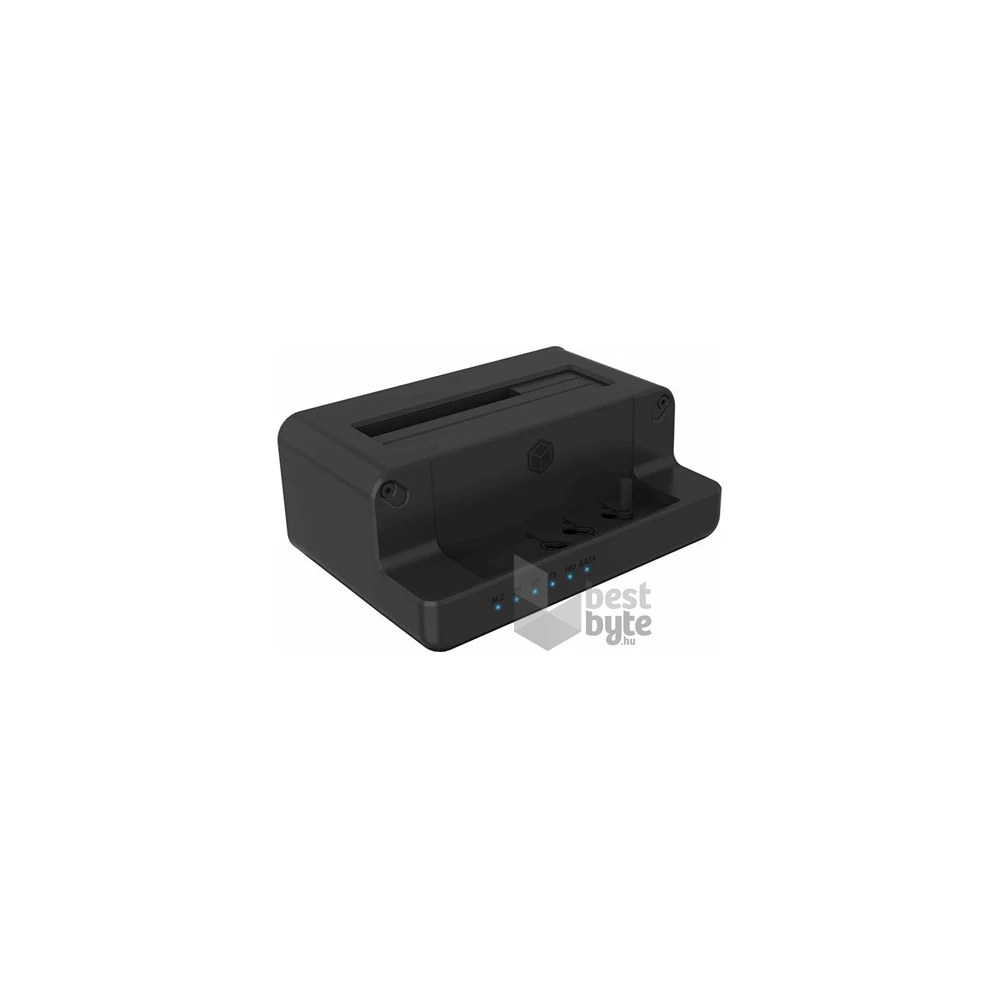 Raidsonic ICY BOX Docking & Clonstation M.2/2.5/3.5" NVMe/SATA3 USB3.2 Gen2×1 C dokkoló fekete USB3 A-C kábellel