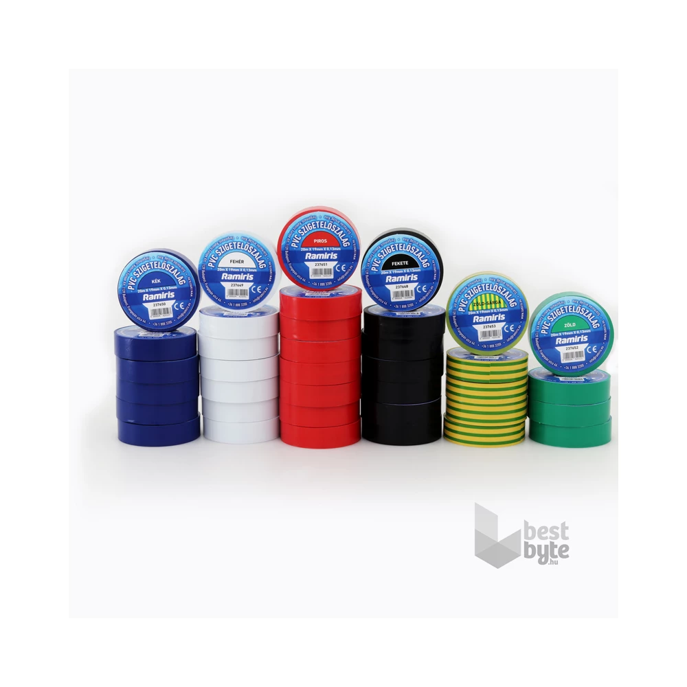 Ramiris 0,13 mm x 19 mm x 20 m fekete PVC szigetelőszalag