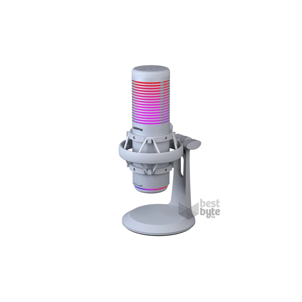 Rampage 41148 BEMOL USB PC/MAC/Android fehér RGB mikrofon