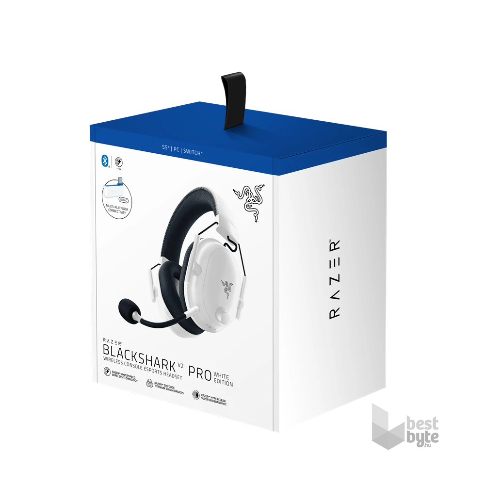 Razer BlackShark V2 Pro PlayStation fehér gamer headset