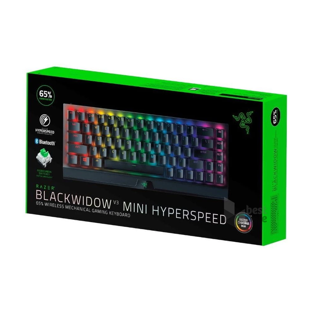 Razer BlackWidow V3 Mini HyperSpeed (Green Switch) US RGB fekete gamer billentyűzet