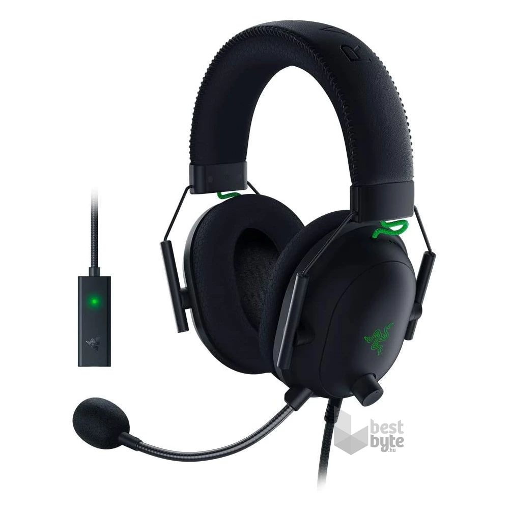 Razer Blackshark V2 gamer headset + USB-s mikrofon erősítő