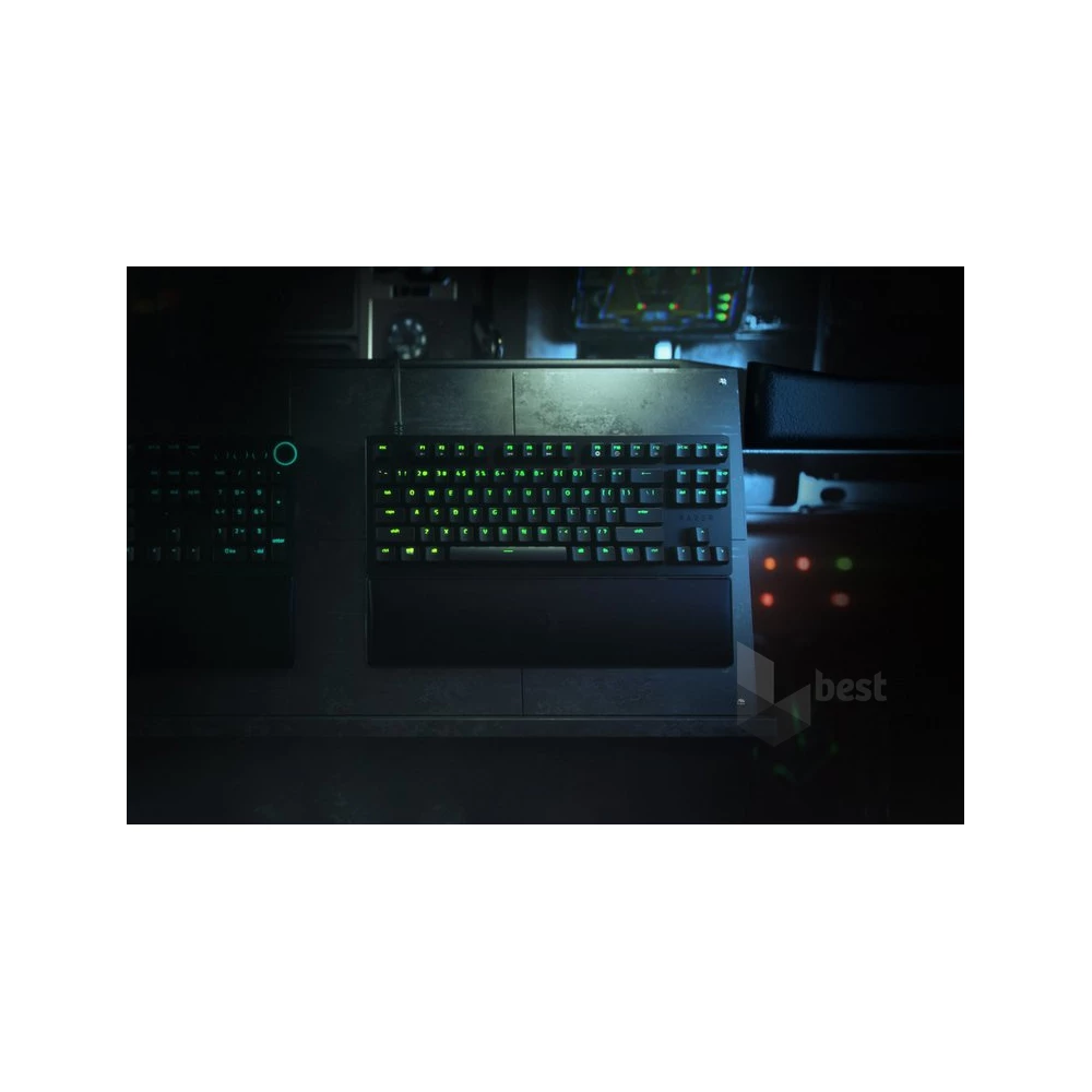 Razer Huntsman V2 Tenkeyless (Purple Switch) US RGB fekete gamer billentyűzet