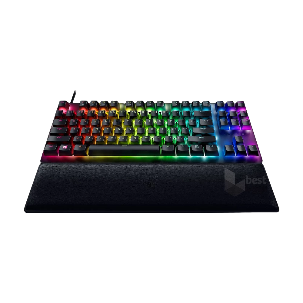 Razer Huntsman V2 Tenkeyless (Purple Switch) US RGB fekete gamer billentyűzet