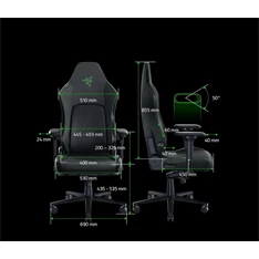 Razer Iskur V2 fekete-zöld gamer szék