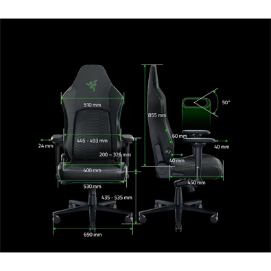 Razer Iskur V2 fekete-zöld gamer szék