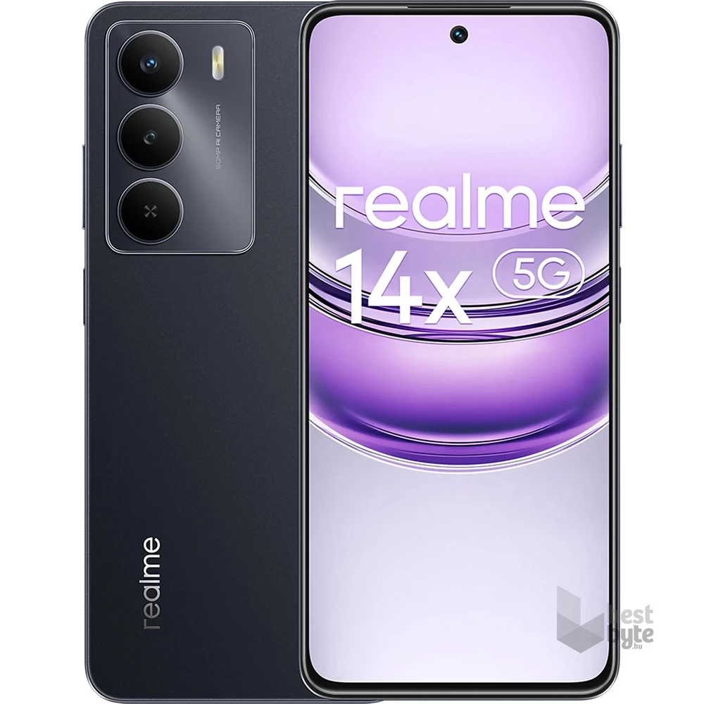 Realme 14X 6/128GB DualSIM kártyafüggetlen okostelefon - fekete (Android)