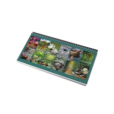 Realsystem 2026 Meditáció 7941-08 képes zöld fekvő asztali naptár