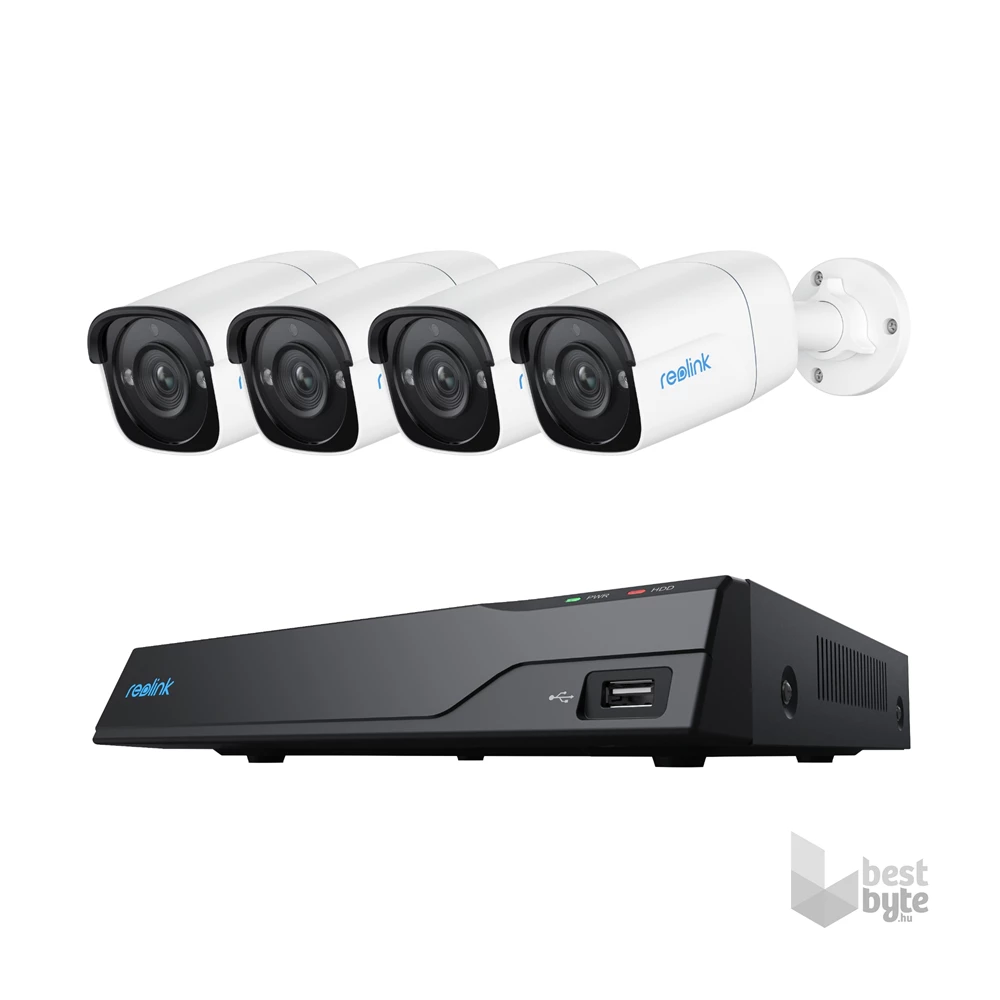 Reolink NVS8-5MB4 5MP IP kamera szett, 4 csőkamerával beépített 2TB HDD-vel