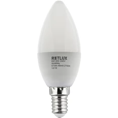 Retlux RLL 259 E14 C37 6W 470 lumen meleg fehér LED gyertya izzó