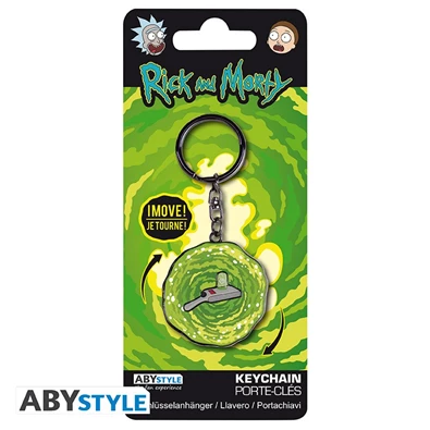 Rick and Morty "Portal Gun" mozgó fém kulcstartó