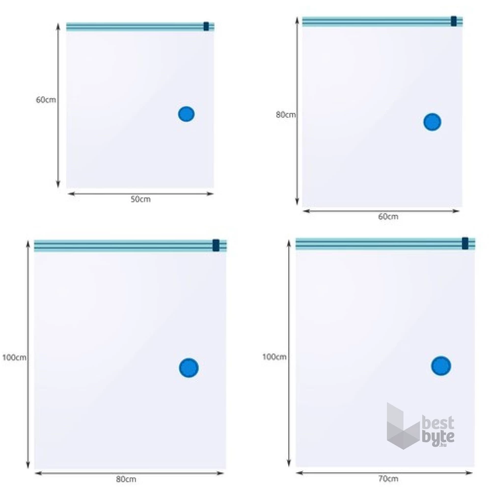 Ruhhy 10 db-os vákumzsák szett 4 féle méretben