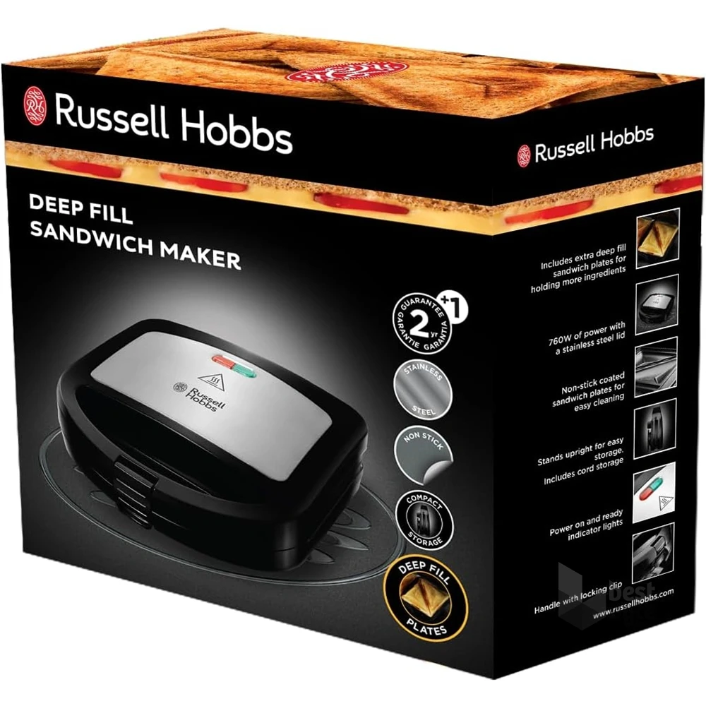 Russell Hobbs 24530-56 Cook@Home inox-fekete szendvicssütő