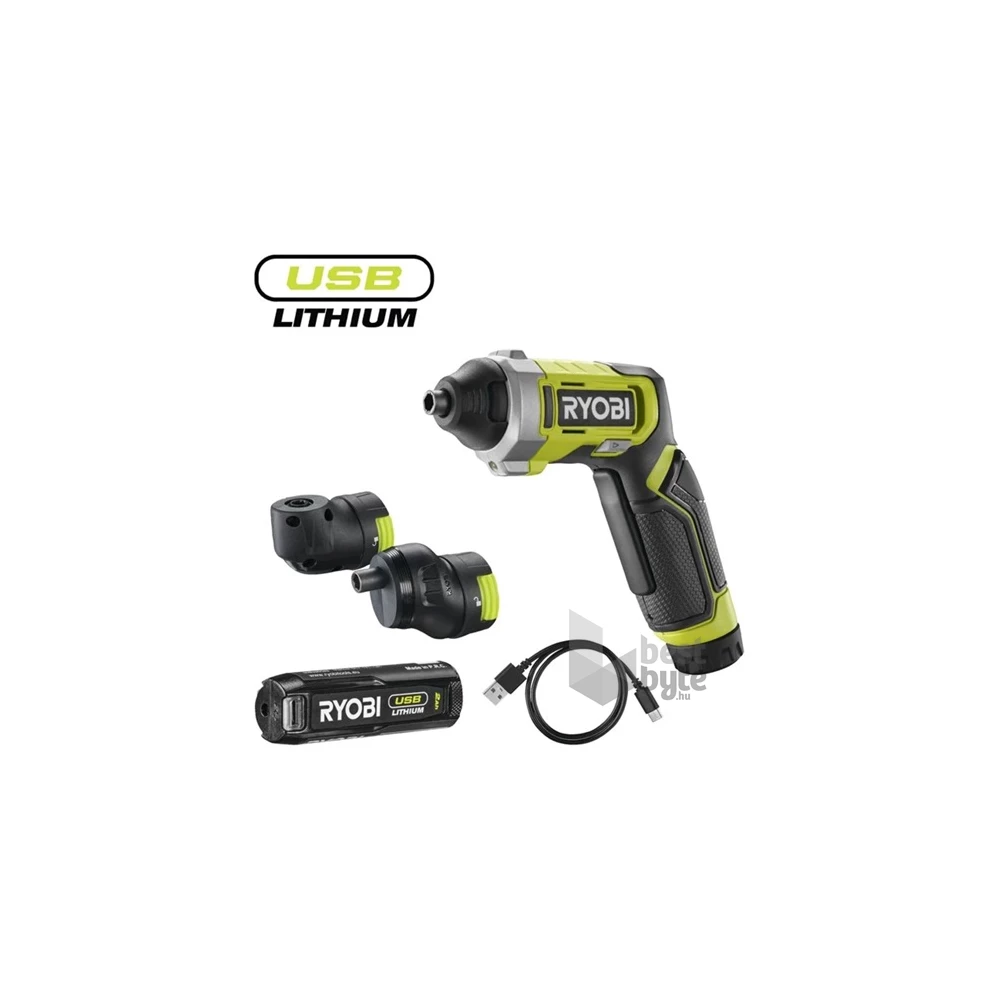 Ryobi 4V USB Lithium csavarbehajtó, 2x adapter, 1x 2,0Ah akkumulátor, töltő - RSD4-120T
