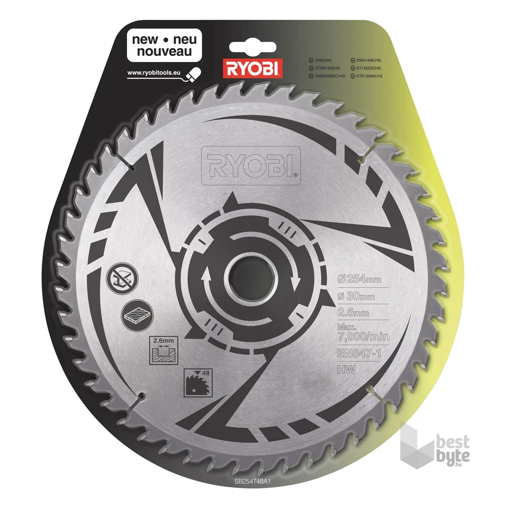 Ryobi RTS1800-G 1800 W asztali körfűrész, 254 mm