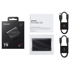 SAMSUNG Portable SSD T9 USB 3.2 Gen 2x2 1TB, Black