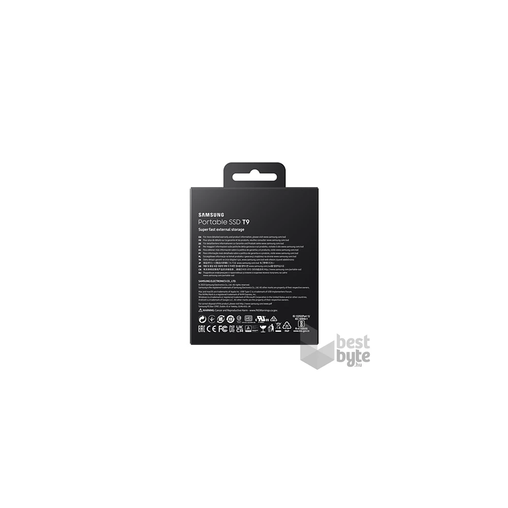 SAMSUNG Portable SSD T9 USB 3.2 Gen 2x2 2TB, Black
