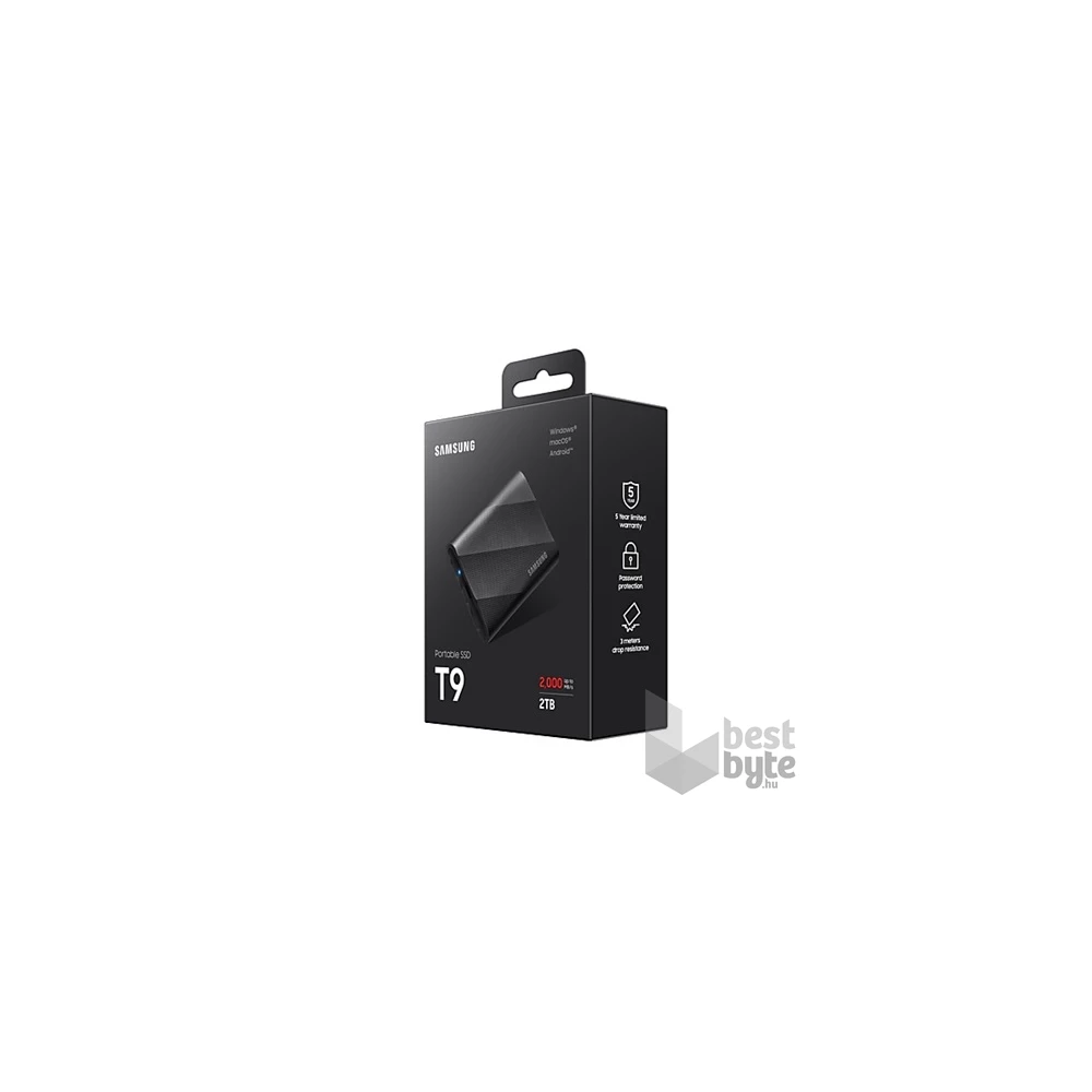 SAMSUNG Portable SSD T9 USB 3.2 Gen 2x2 2TB, Black