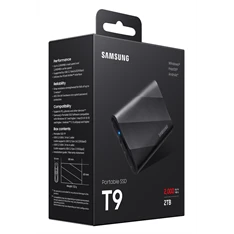 SAMSUNG Portable SSD T9 USB 3.2 Gen 2x2 2TB, Black