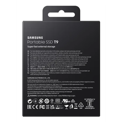 SAMSUNG Portable SSD T9 USB 3.2 Gen 2x2 2TB, Black