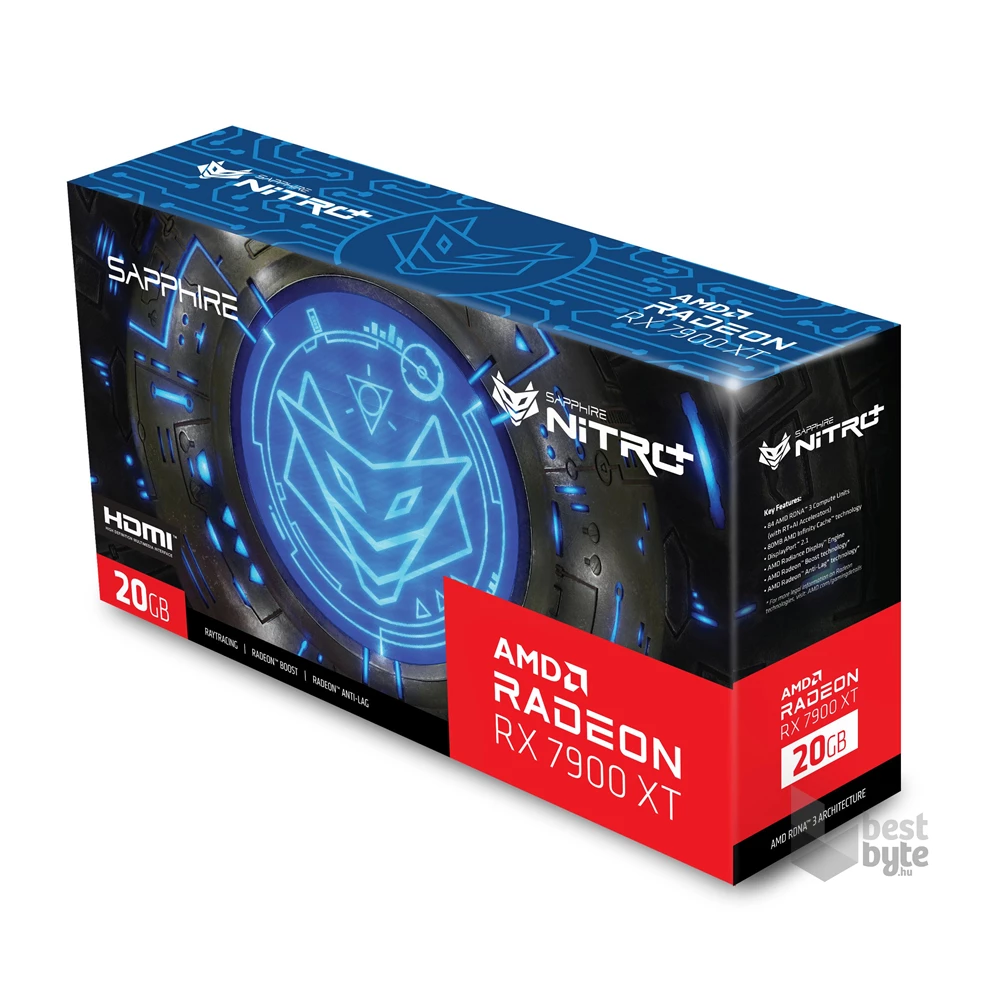 SAPPHIRE AMD Radeon RX 7900 XT NITRO+ 20GB GDDR6 (11323-01-40G) Videokártya
