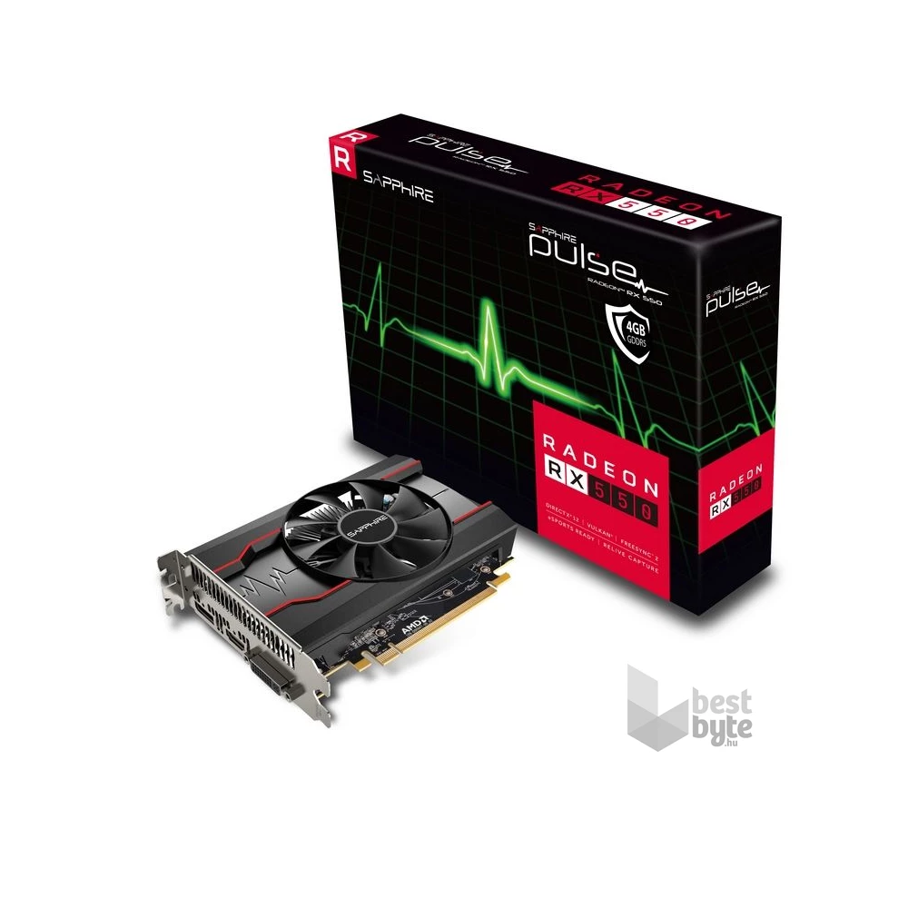 SAPPHIRE PULSE RX 550 4GB AMD 4GB GDDR5 128bit PCIe videokártya