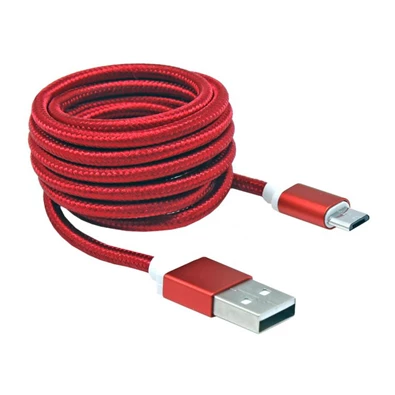Sbox USB AM-MICRO-15R 1,5m piros Micro USB kábel