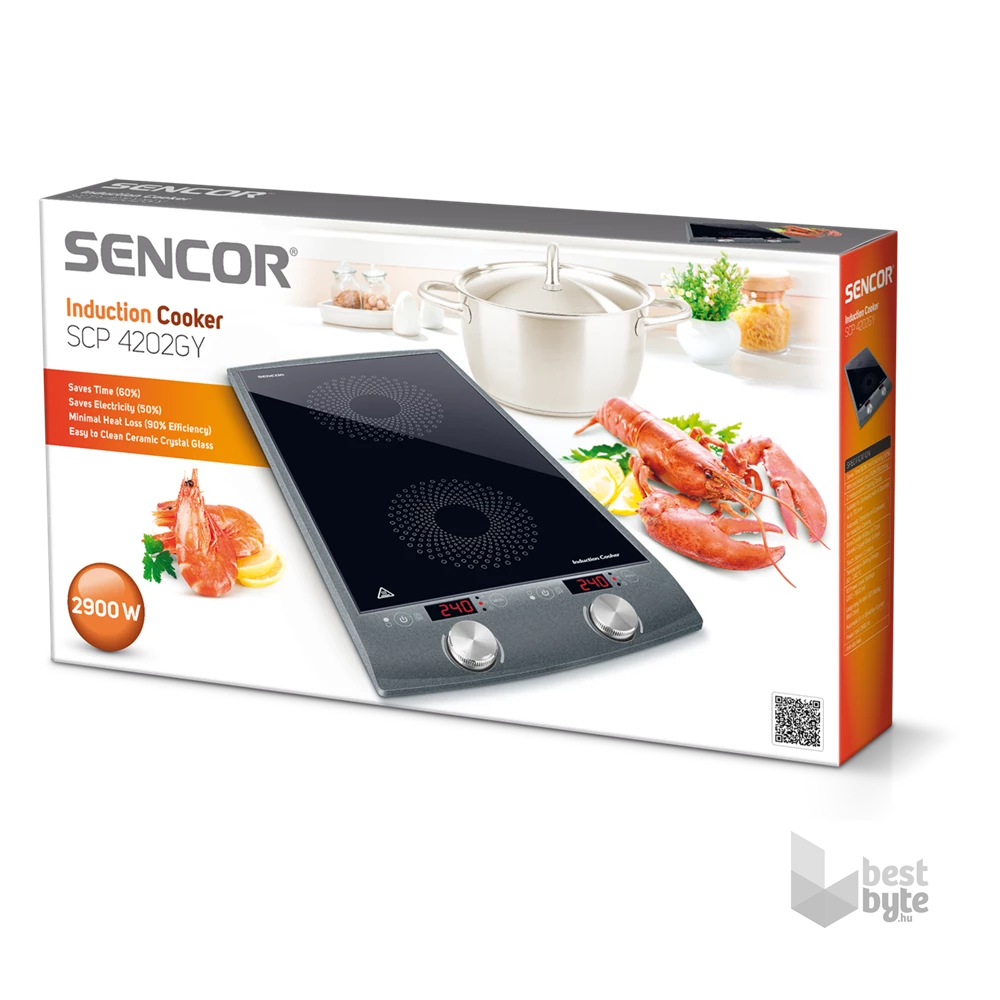 Sencor SCP 4202GY fekete-szürke indukciós főzőlap