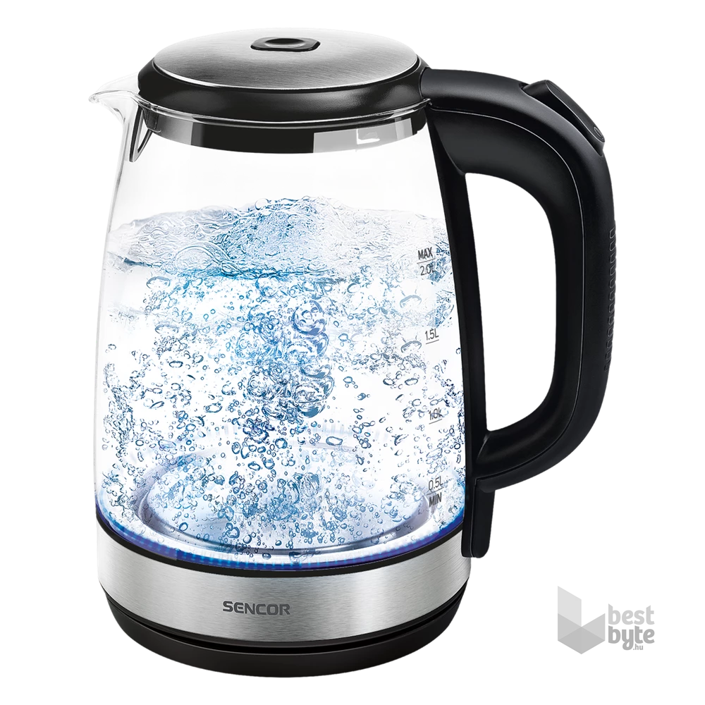 Sencor SWK 2080BK 2L-es fekete-üveg vízforraló