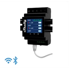 SHELLY Okosrelé, WiFi + Ethernet, 4 Áramkörös, Fogyasztármérővel, DIN-sínre szerelhető - SHELLY PRO 4PM