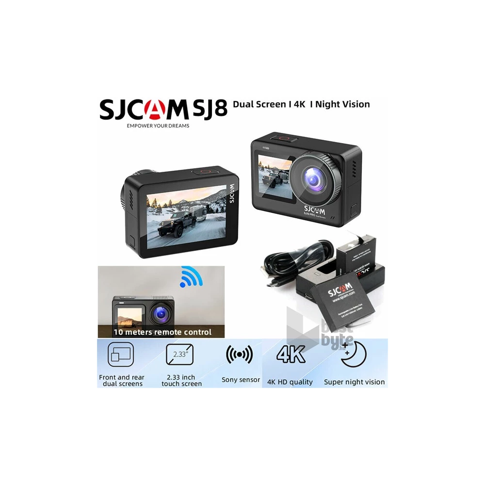 SJCAM Aciton SJ8 Dual Screen 4K fekete sportkamera