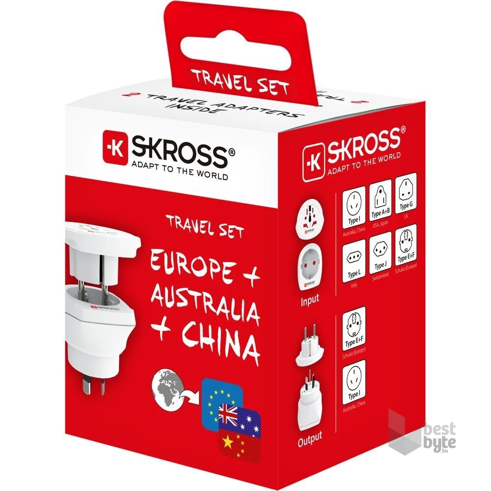 SKROSS 1.500210-E AU/CN/EU fehér átalakító