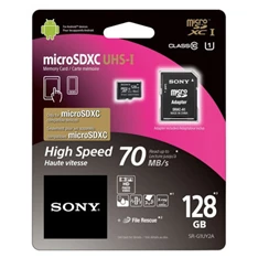 SONY 128GB SD micro (SDXC Class 10 UHS-I U1) (SRG1UYA) memória kártya adapterrel