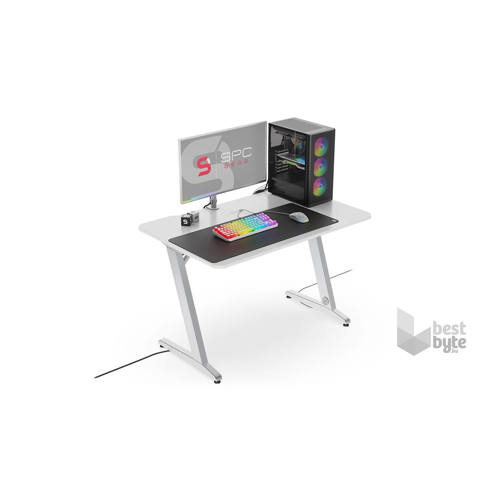 SPC Gear GD100 Onyx White fehér gamer asztal