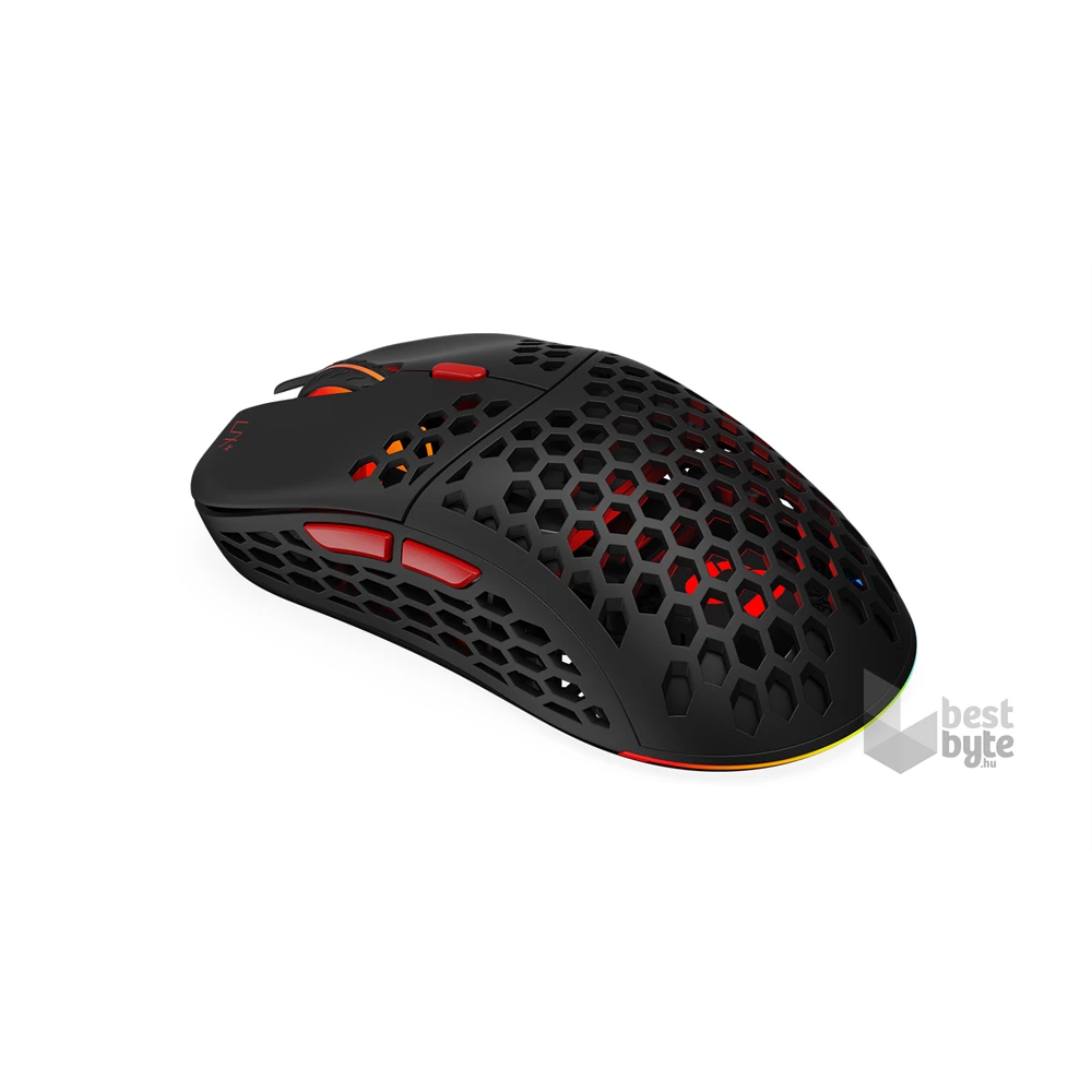 SPC Gear LIX Plus Wireless fekete vezeték nélküli gamer egér