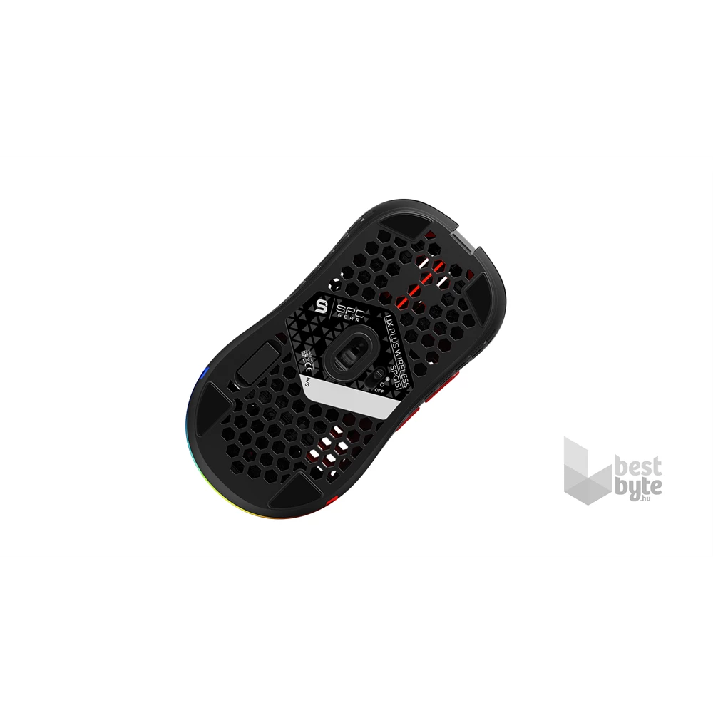 SPC Gear LIX Plus Wireless fekete vezeték nélküli gamer egér
